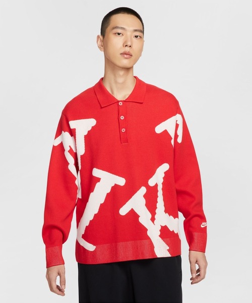 NIKE（ナイキ）の「ナイキ NIKE ナイキ クラブ ラグビー NEO VAR L/S トップ（ポロシャツ・メンズ・ブラック/レッド・M/L/LL）」の2枚目の写真