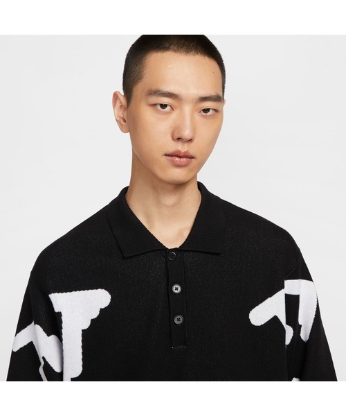 NIKE（ナイキ）の「ナイキ NIKE ナイキ クラブ ラグビー NEO VAR L/S トップ（ポロシャツ・メンズ・ブラック/レッド・M/L/LL）」の4枚目の写真