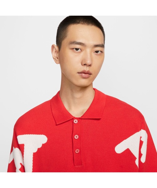 NIKE（ナイキ）の「ナイキ NIKE ナイキ クラブ ラグビー NEO VAR L/S トップ（ポロシャツ・メンズ・ブラック/レッド・M/L/LL）」の9枚目の写真