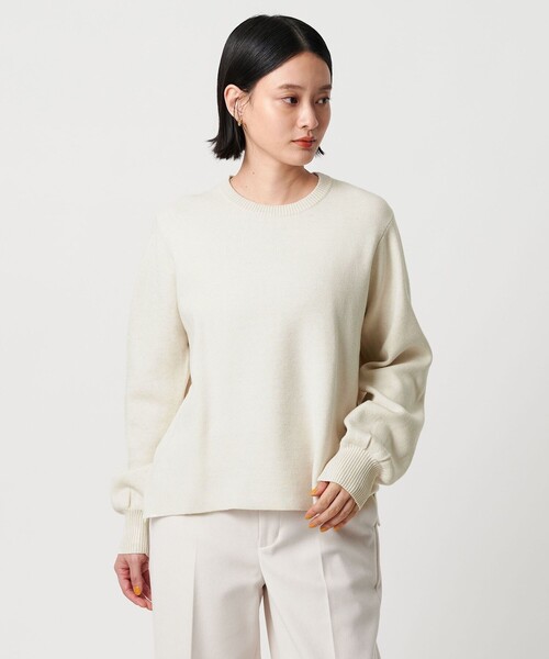 A DAY IN THE LIFE UNITED ARROWS（アデイインザライフユナイテッドアローズ）の「ラメ パフスリーブニット ‐ウォッシャブル‐＜A DAY IN THE LIFE＞（ニット/セーター・レディース・オフホワイト/イエロー/パープル/ライトグレー・FREE）」の2枚目の写真