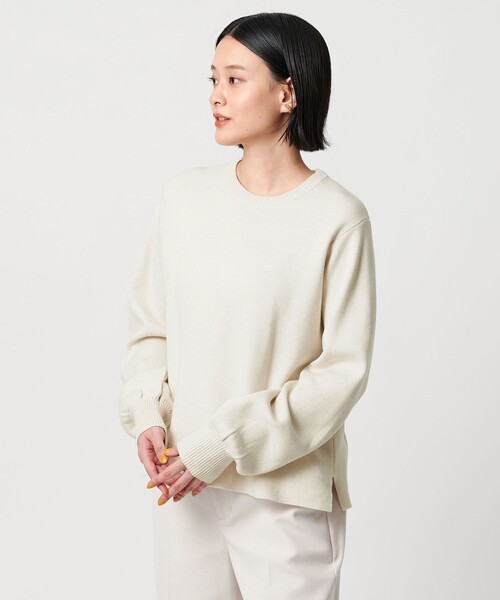 A DAY IN THE LIFE UNITED ARROWS（アデイインザライフユナイテッドアローズ）の「ラメ パフスリーブニット ‐ウォッシャブル‐＜A DAY IN THE LIFE＞（ニット/セーター・レディース・オフホワイト/イエロー/パープル/ライトグレー・FREE）」の7枚目の写真