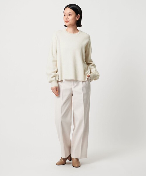 A DAY IN THE LIFE UNITED ARROWS（アデイインザライフユナイテッドアローズ）の「ラメ パフスリーブニット ‐ウォッシャブル‐＜A DAY IN THE LIFE＞（ニット/セーター・レディース・オフホワイト/イエロー/パープル/ライトグレー・FREE）」の9枚目の写真
