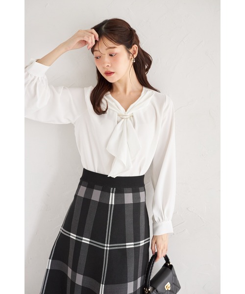 tocco closet(トッコ クローゼット)の「【ZOZO限定】アソートパターンペールトーンフリルタイブラウス(シャツ/ブラウス・レディース・ピンク/オフホワイト/その他・M)」の9枚目の写真