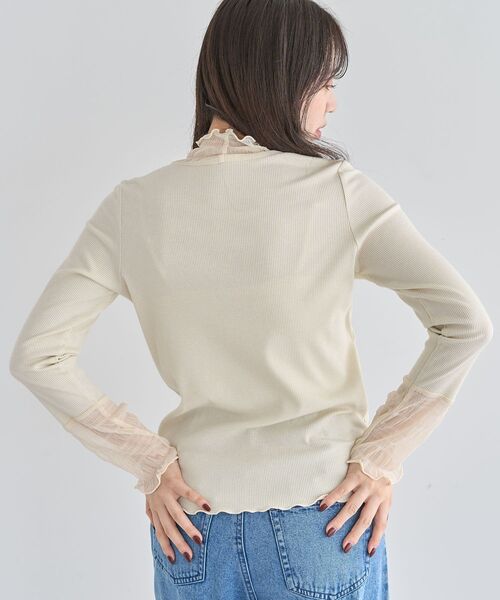 Petit fleur（プチフルール）の「・Petit Fleur チュールキリカエラメリブタートル（Tシャツ/カットソー・レディース・オフホワイト/杢グレー/ブラック/アイボリー・FREE）」の20枚目の写真