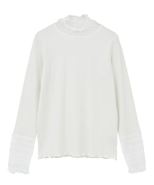 Petit fleur（プチフルール）の「・Petit Fleur チュールキリカエラメリブタートル（Tシャツ/カットソー・レディース・オフホワイト/杢グレー/ブラック/アイボリー・FREE）」の15枚目の写真