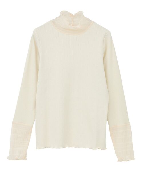 Petit fleur（プチフルール）の「・Petit Fleur チュールキリカエラメリブタートル（Tシャツ/カットソー・レディース・オフホワイト/杢グレー/ブラック/アイボリー・FREE）」の8枚目の写真