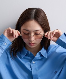 NOEYEDIA（ノーアイディア）の「【NOEYEDIA】リムレス サングラス/メガネ NE-473 ユニセックス レクタングル カラーレンズ 韓国 Y2K ストリート（サングラス）」