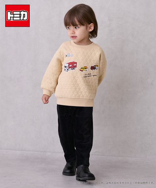 petit main（プティマイン）の「【TOMICA】キルティングトレーナー（スウェット・キッズ・クリーム/ブルーグリーン/アイボリー・90cm/100cm/120cm/80ｃｍ/110cm/130cm）」の6枚目の写真