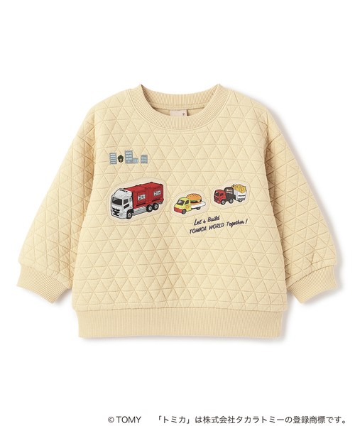 petit main（プティマイン）の「【TOMICA】キルティングトレーナー（スウェット・キッズ・クリーム/ブルーグリーン/アイボリー・90cm/100cm/120cm/80ｃｍ/110cm/130cm）」の8枚目の写真