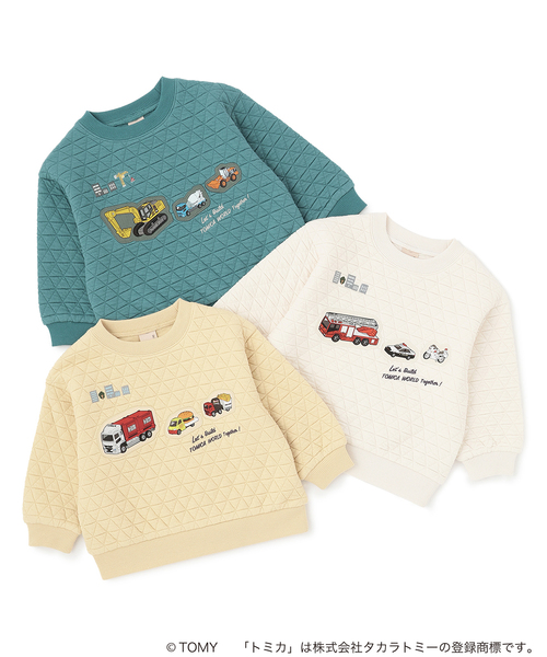 petit main（プティマイン）の「【TOMICA】キルティングトレーナー（スウェット・キッズ・クリーム/ブルーグリーン/アイボリー・90cm/100cm/120cm/80ｃｍ/110cm/130cm）」の17枚目の写真