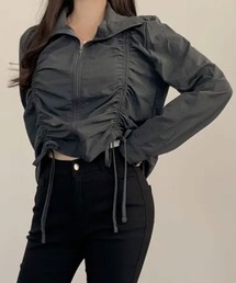 VIVID LADY（ビビッドレディー）の「ダブルシャーリング スタンドネック ショート丈ブルゾン（ブルゾン・レディース）」