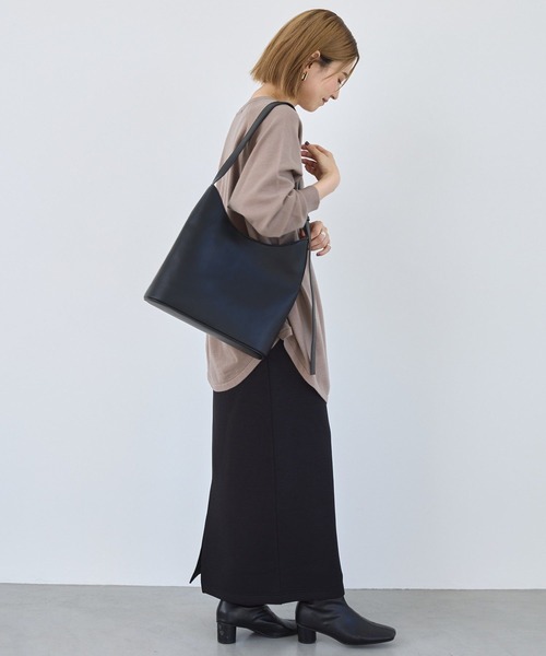 AMERICAN HOLIC（アメリカンホリック）の「ダンボールポンチスカート（スカート・レディース・チャコールグレー/グレイッシュベージュ/グレー系その他/ブラック・S/L/M）」の5枚目の写真