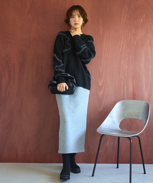 AMERICAN HOLIC（アメリカンホリック）の「ダンボールポンチスカート（スカート・レディース・チャコールグレー/グレイッシュベージュ/グレー系その他/ブラック・S/L/M）」の14枚目の写真