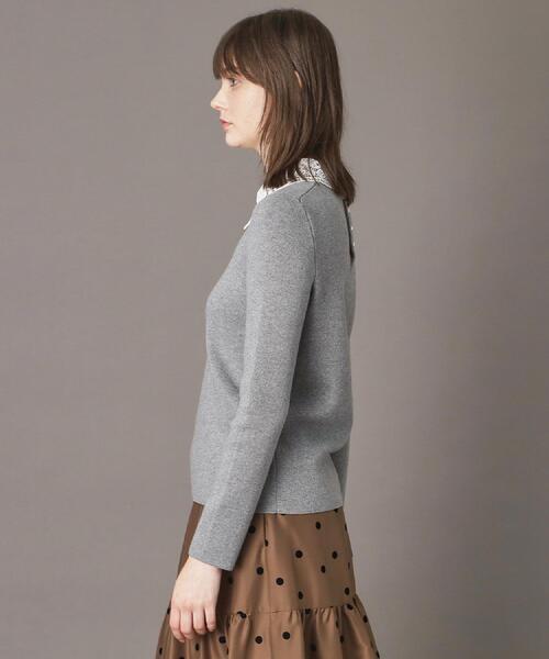 DRESSTERIOR(ドレステリア)の「2WAYレースカラーニット(ニット/セーター・レディース・ネイビー/ベージュ/ダークグレー・38/36/34)」の6枚目の写真
