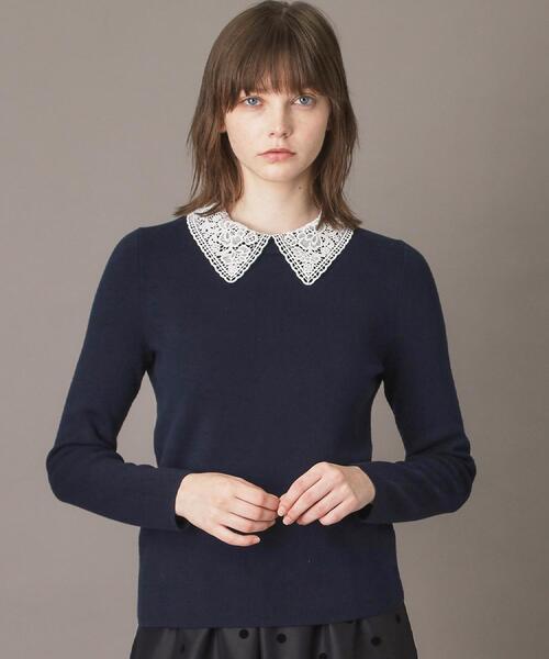 DRESSTERIOR(ドレステリア)の「2WAYレースカラーニット(ニット/セーター・レディース・ネイビー/ベージュ/ダークグレー・38/36/34)」の14枚目の写真