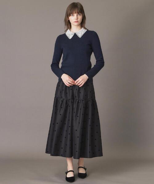 DRESSTERIOR(ドレステリア)の「2WAYレースカラーニット(ニット/セーター・レディース・ネイビー/ベージュ/ダークグレー・38/36/34)」の17枚目の写真