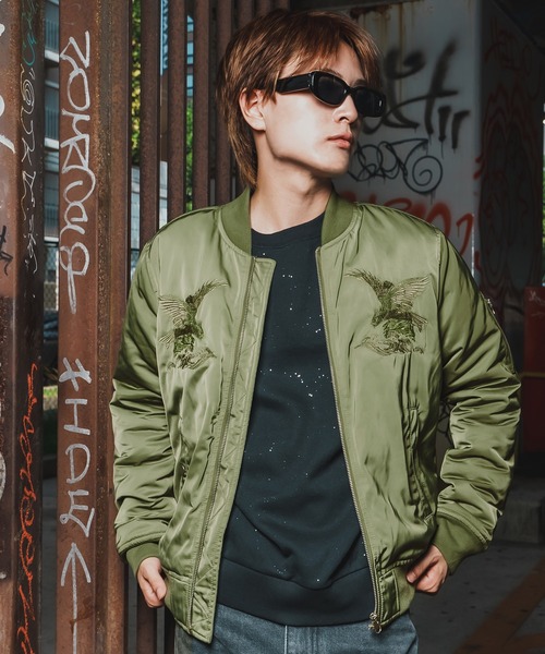 improves(インプローブス)の「刺しゅう MA-1スカジャン(スカジャン・メンズ・ブラック/カーキ・LARGE/MEDIUM/X-LARGE)」の9枚目の写真