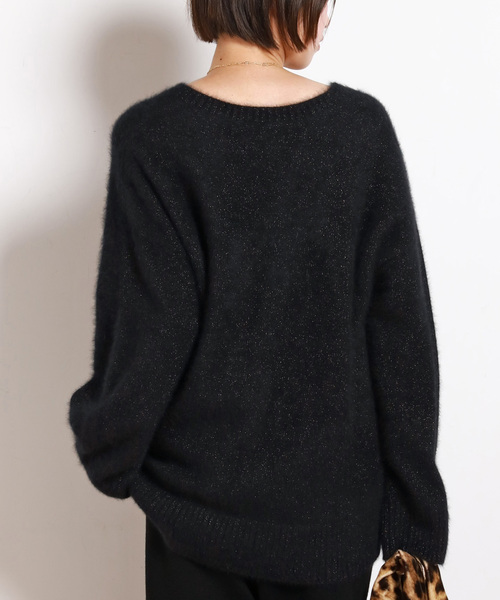 AP STUDIO（エーピーストゥディオ）の「フォックスブレンドラメVネックプルオーバー（ニット/セーター・レディース・ブラック/チャコールグレー・FREE）」の22枚目の写真