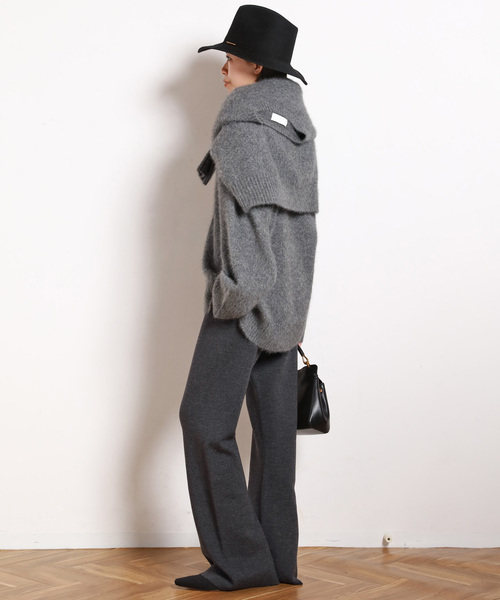 AP STUDIO（エーピーストゥディオ）の「フォックスブレンドラメVネックプルオーバー（ニット/セーター・レディース・ブラック/チャコールグレー・FREE）」の13枚目の写真