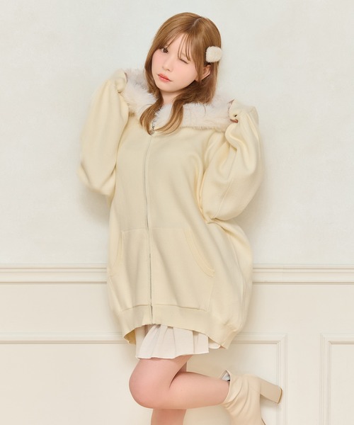 セール】ファー付きニットパーカー（パーカー）｜apres jour（アプレ