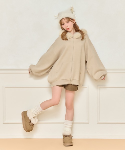 セール】ファー付きニットパーカー（パーカー）｜apres jour（アプレ