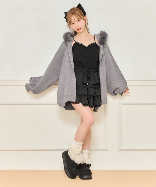 apres jour（アプレジュール）の「ファー付きニットパーカー（パーカー・レディース・アイボリー/グレー/ベージュ・X-LARGE/フリー）」の22枚目の写真