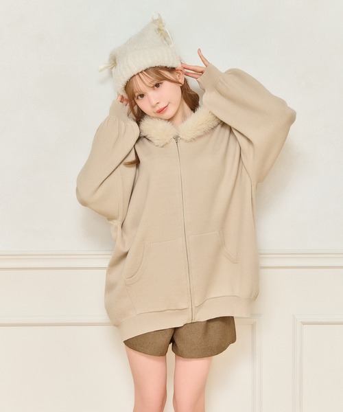 セール】ファー付きニットパーカー（パーカー）｜apres jour（アプレ