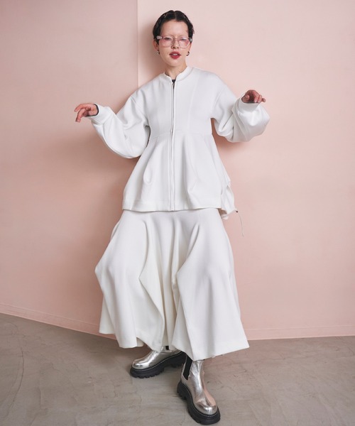 OMMO（オーエムエムオー）の「FLASK PATTERN VOLUME SK（スカート・レディース・ブラック/ホワイト・36/38）」の7枚目の写真