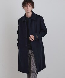 メンズのステンカラーコート（ブルー・ネイビー/青色系