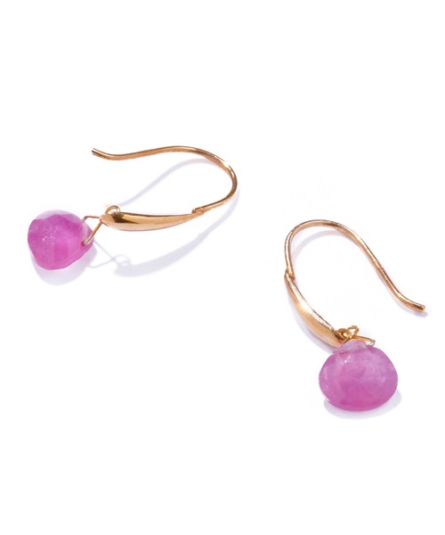 les bonbon(ルボンボン)の「【les bon bon】serendip ruby pierce/セレンディップ ルビー ピアス BOB844(ピアス(両耳用)・レディース・ゴールド・FREE)」の2枚目の写真