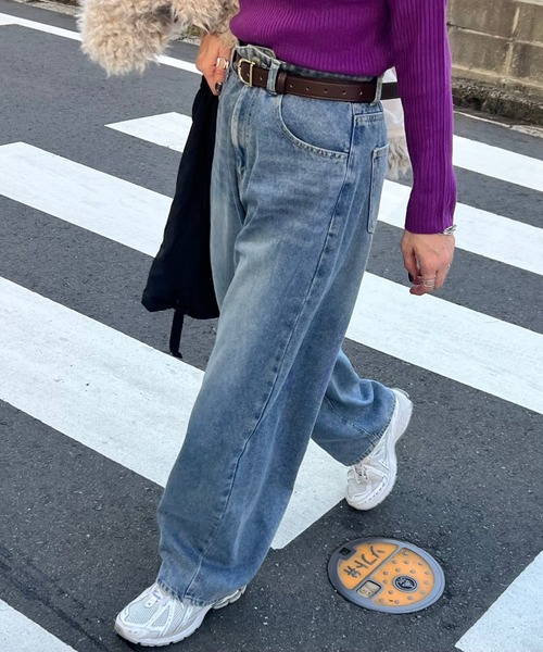 zena(ジェナ)の「デニムバレルレッグパンツ(デニムパンツ・レディース・ケミカルウォッシュ・M/L/S)」の15枚目の写真