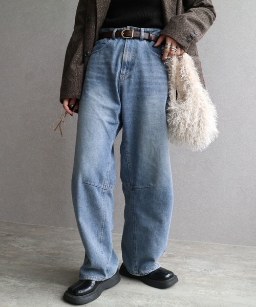 zena(ジェナ)の「デニムバレルレッグパンツ(デニムパンツ・レディース・ケミカルウォッシュ・M/L/S)」の17枚目の写真