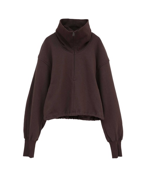 CLANE/クラネ】HALF ZIP SHORT TOPS/ハーフジップショートトップス