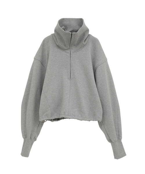 CLANE（クラネ）の「【CLANE/クラネ】HALF ZIP SHORT TOPS/ハーフジップショートトップス/スウェット（スウェット・レディース・ブラウン/ホワイト/グレー・FREE）」の3枚目の写真