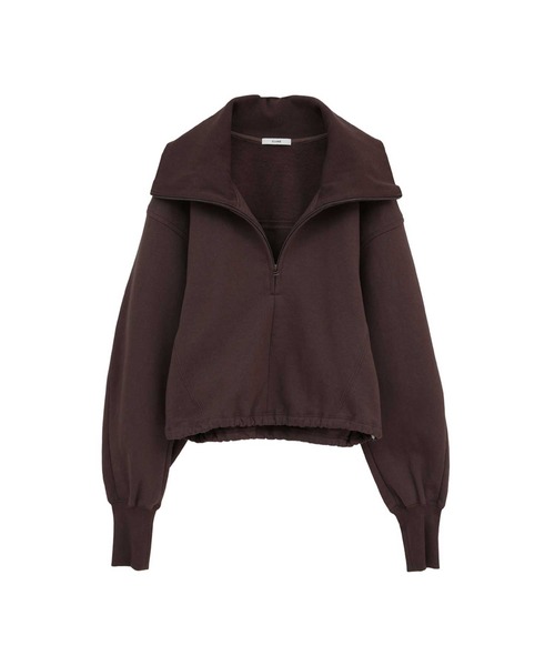 CLANE（クラネ）の「【CLANE/クラネ】HALF ZIP SHORT TOPS/ハーフジップショートトップス/スウェット（スウェット・レディース・ブラウン/ホワイト/グレー・FREE）」の5枚目の写真