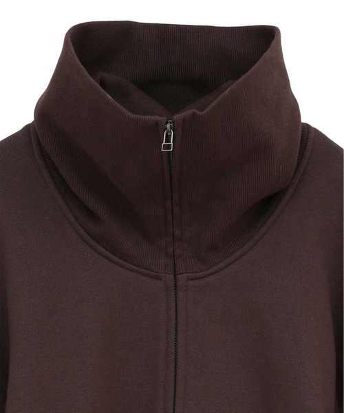 CLANE（クラネ）の「【CLANE/クラネ】HALF ZIP SHORT TOPS/ハーフジップショートトップス/スウェット（スウェット・レディース・ブラウン/ホワイト/グレー・FREE）」の6枚目の写真