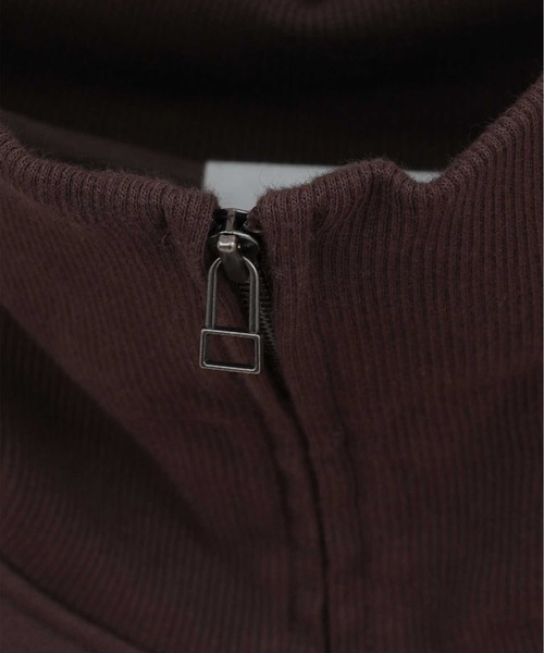 CLANE（クラネ）の「【CLANE/クラネ】HALF ZIP SHORT TOPS/ハーフジップショートトップス/スウェット（スウェット・レディース・ブラウン/ホワイト/グレー・FREE）」の7枚目の写真