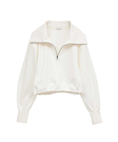 CLANE/クラネ】HALF ZIP SHORT TOPS/ハーフジップショートトップス
