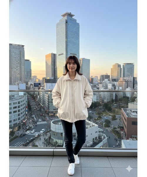 Day and Grade(デイアンドグレイド)の「【シティカジュアル】軽やかスタンドリブニットカラーブルゾン(ブルゾン・レディース・アイボリー/ブラック/ブラウン・FREE)」の6枚目の写真