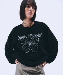 SHINE BUTTERFLY SWEATSHIRT_BLACK WHITE