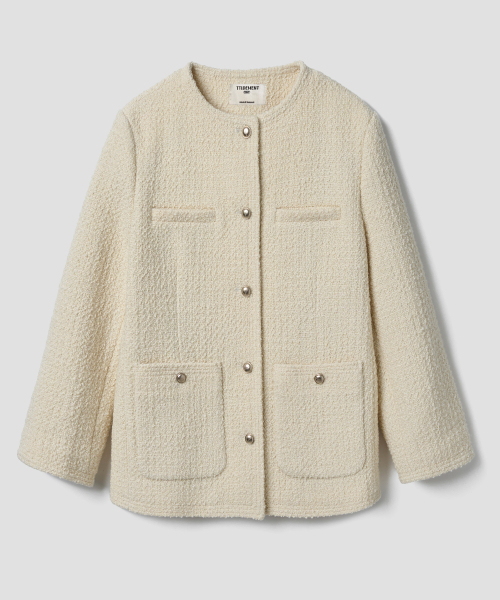 TTUDEMENT（トュードメント）の「CLASSIC HALF TWEED JACKET CREAM（テーラードジャケット・レディース・その他・SMALL/MEDIUM）」の3枚目の写真