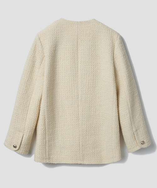 TTUDEMENT（トュードメント）の「CLASSIC HALF TWEED JACKET CREAM（テーラードジャケット・レディース・その他・SMALL/MEDIUM）」の4枚目の写真