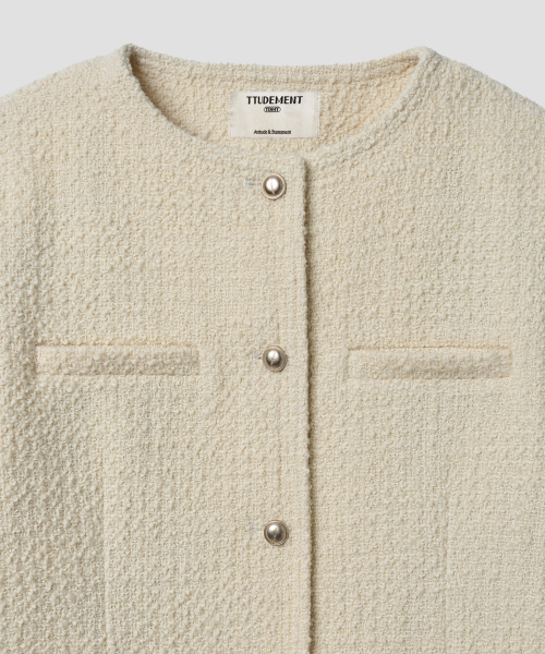TTUDEMENT（トュードメント）の「CLASSIC HALF TWEED JACKET CREAM（テーラードジャケット・レディース・その他・SMALL/MEDIUM）」の5枚目の写真