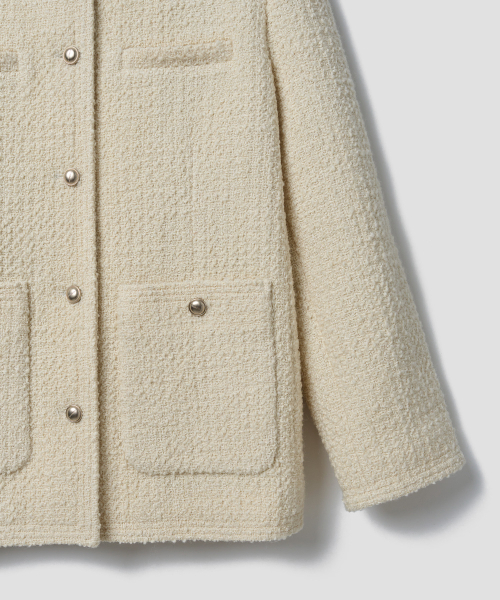 TTUDEMENT（トュードメント）の「CLASSIC HALF TWEED JACKET CREAM（テーラードジャケット・レディース・その他・SMALL/MEDIUM）」の6枚目の写真
