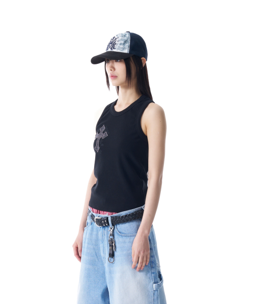 AAKAM（アーカム）の「AKM CROS2 Sleeveless (Black)（Tシャツ/カットソー・レディース・その他・1/2）」の3枚目の写真