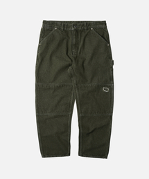 WASHED DENIM DOUBLE KNEE PANTS _ WASHED OLIVE