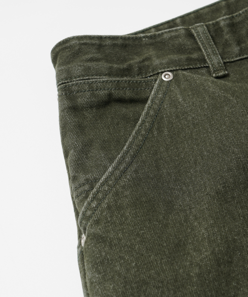 FRIZMWORKS(フリズムワークス)の「WASHED DENIM DOUBLE KNEE PANTS _ WASHED OLIVE(デニムパンツ・メンズ・その他・SMALL/MEDIUM/LARGE/X-LARGE)」の5枚目の写真