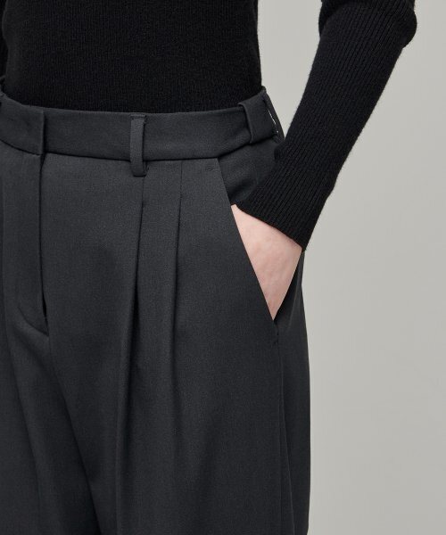 MUSINSA STANDARD WOMAN（ムシンサスタンダードウーマン）の「ウィメンズヘビーウェイト速起毛ハイウエストワイドヒドゥンバンディングスラックス[グレー]（スラックス・レディース・その他・24/25/26/27/28/29/34/32/30/31）」の4枚目の写真