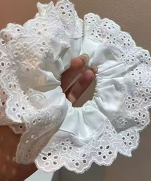 Mayree（メイリー）の「【float】コットン ダブル フリル レース シュシュ（シュシュ）」