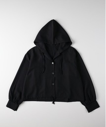 Right-on | 【HONEYSUCKLE ROSE】フード開襟シャツ (抜け感デザイン/リラックスシルエット/軽やか素材/)(シャツ/ブラウス)